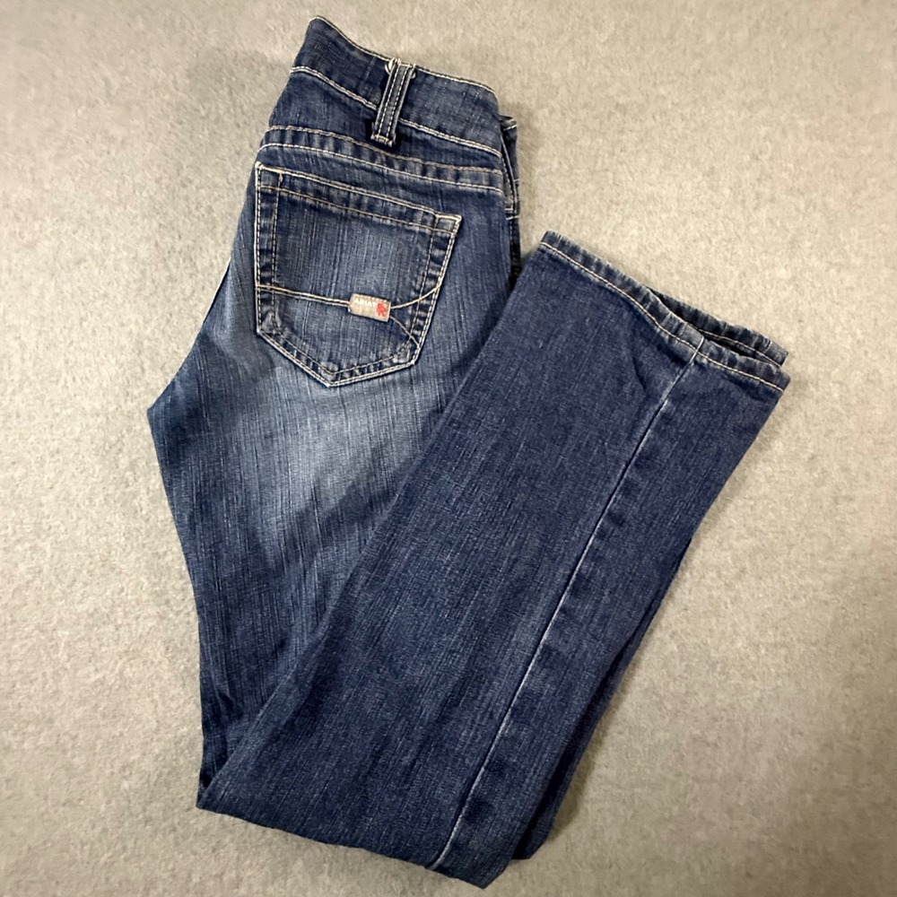 Ariat Work FR Mid Rise Bootcut Jeans Womens 27R Blue Denim Flame Resistant